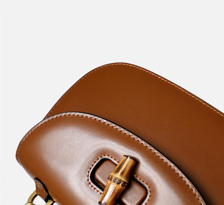 Vintage cow leather saddle bag