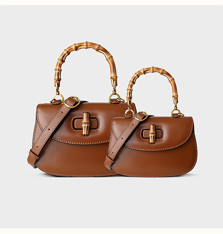 Vintage cow leather saddle bag